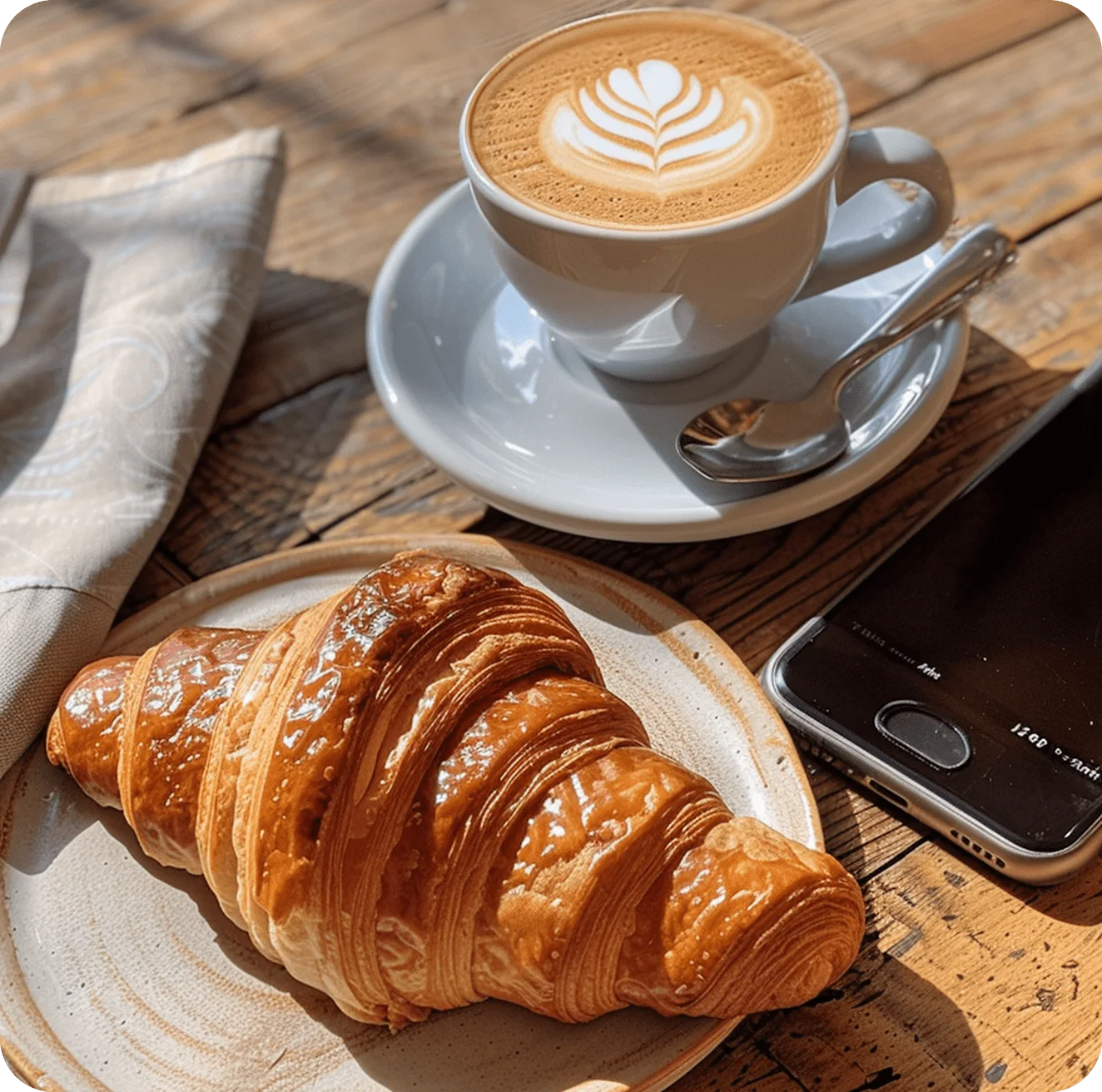 Cappuccino and croissant